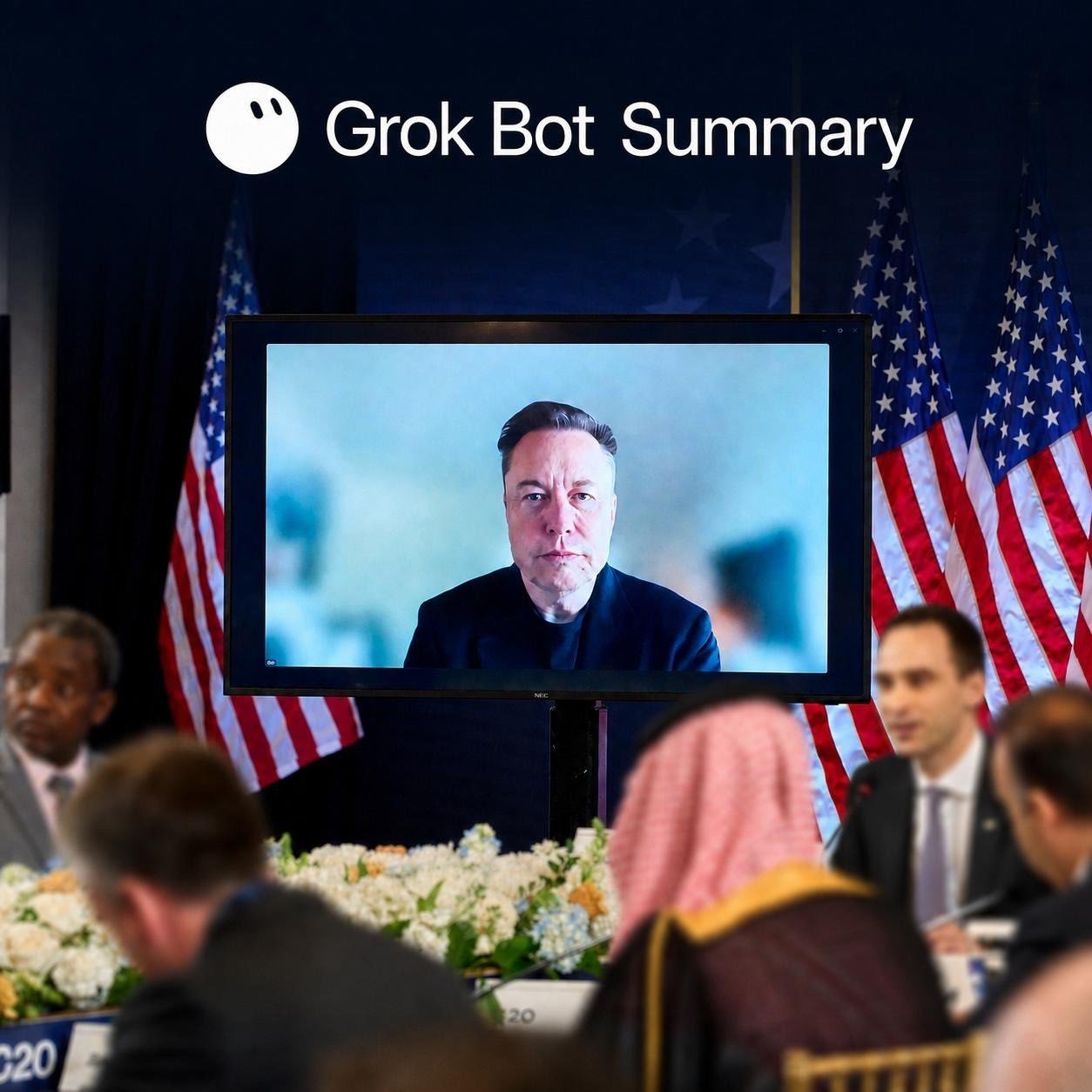 Podsumowanie DogeDesignera wystąpienia Muska na G20: prąd, AI, roboty, regulacje