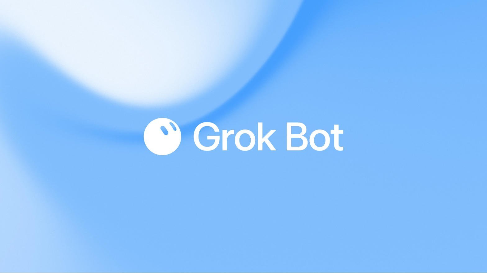 Oficjalne logo Grok Bot na niebieskim tle, strona x.ai/galaxy