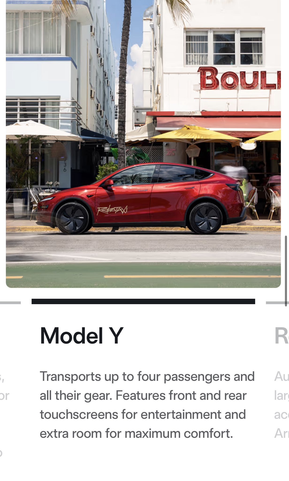 Opisy Cybercaba i Modelu Y na stronie Tesla Robotaxi